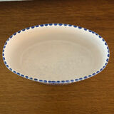 Ceramic pot blue floral decoration vintage signed modra