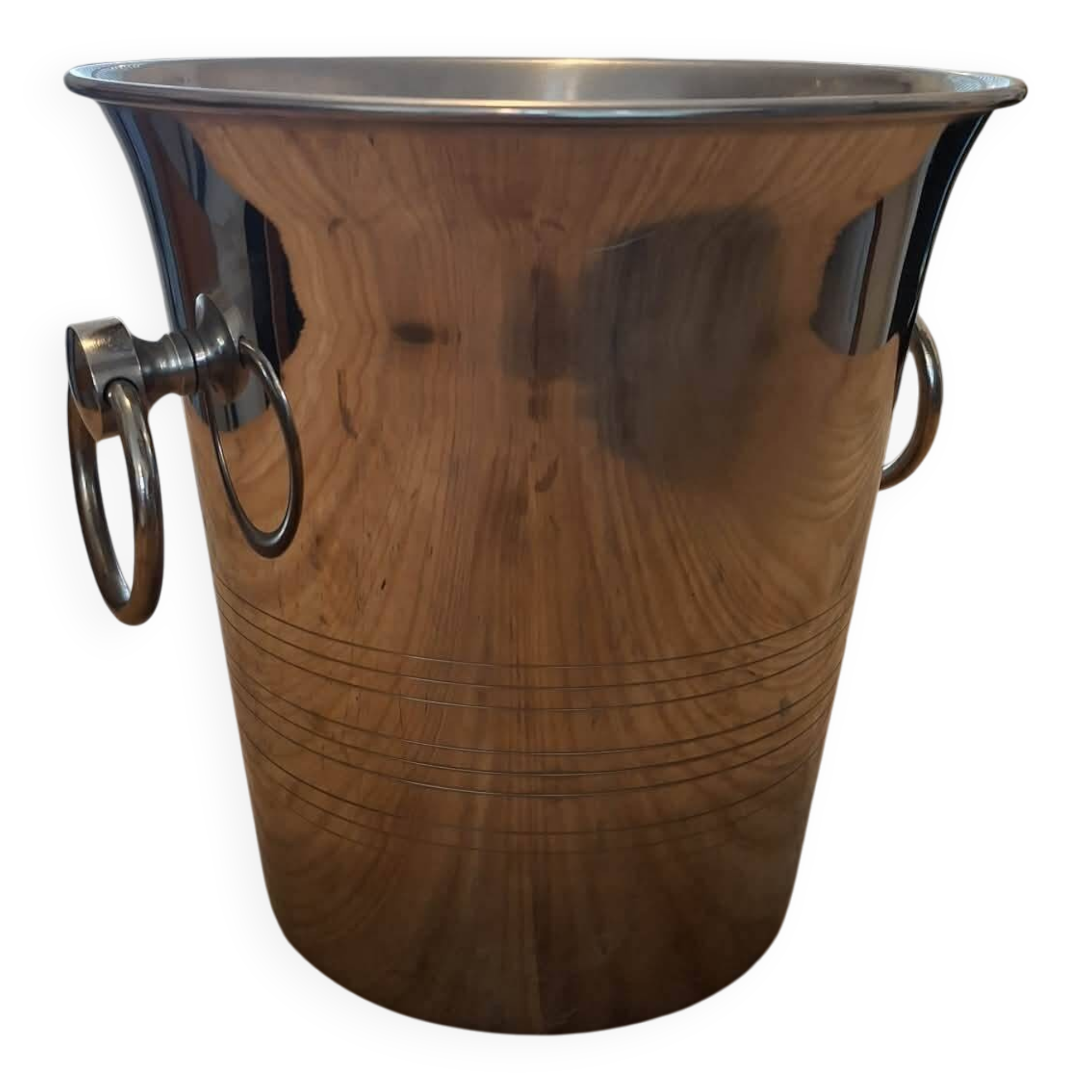 Vintage stainless steel champagne bucket – Guy Degrenne – French manufacturing, design