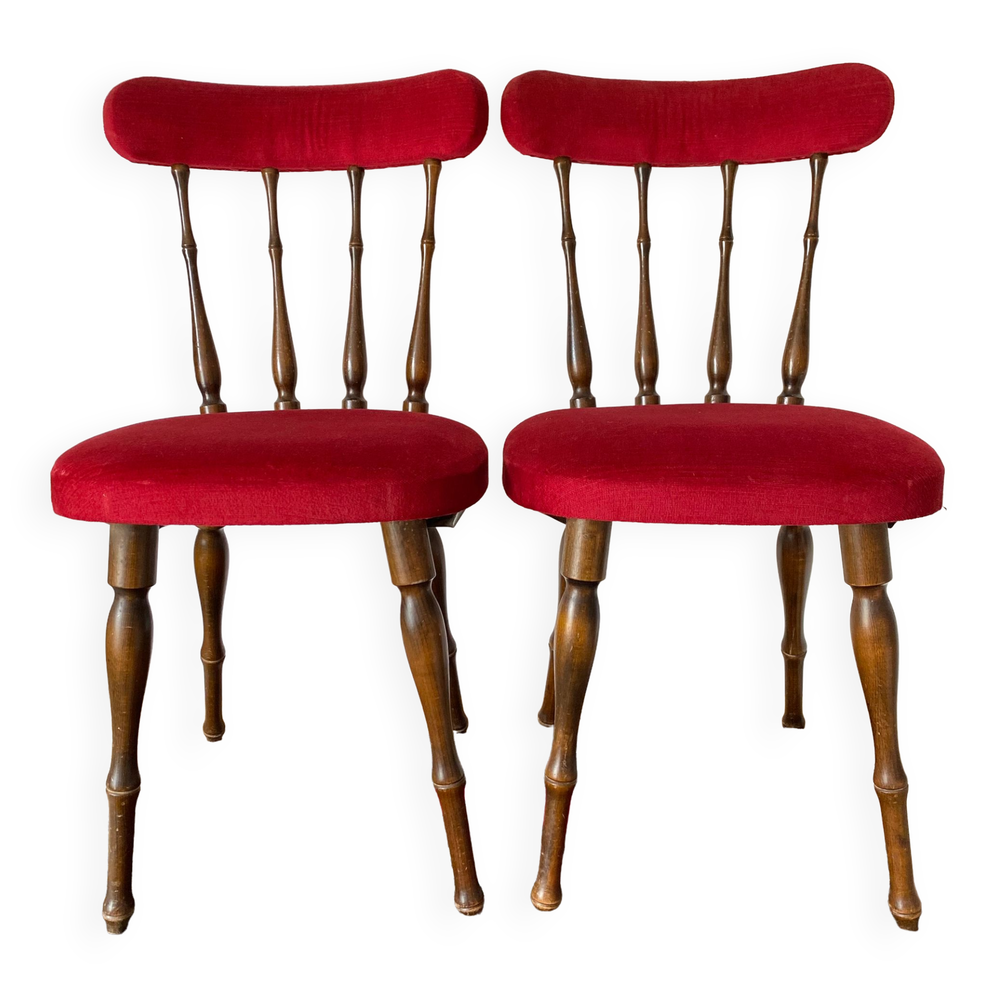 Pair of velvet chairs 60s-70s