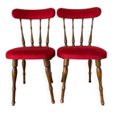 Pair of velvet chairs 60s-70s