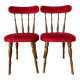 Paire de chaises en velours années 60-70