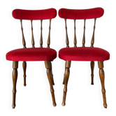 Pair of velvet chairs 60s-70s