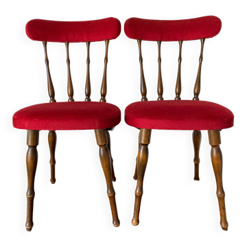Pair of velvet chairs 60s-70s