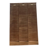 Triple filing cabinet with curtain in raw oak
