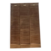 Triple filing cabinet with curtain in raw oak