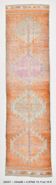 Pink Orange Soft Vintage Runner Rug, 86x334Cm
