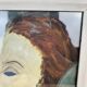 Painting portrait of a woman in figurative style signed Cavignaux