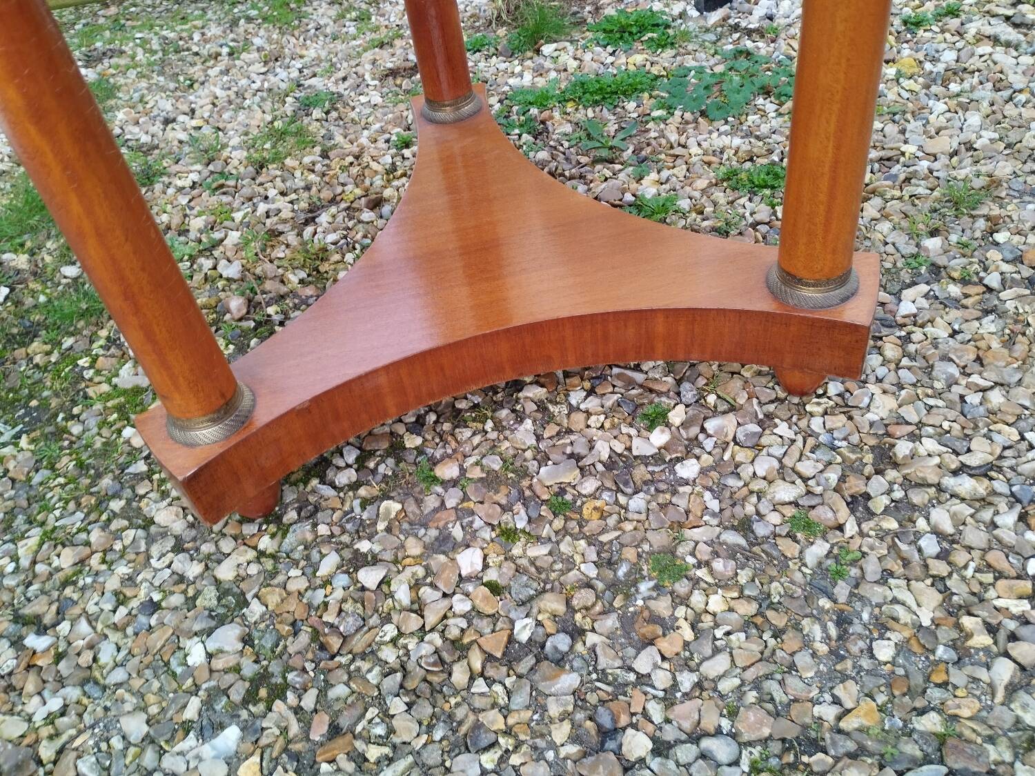 Empire style pedestal table with marble top