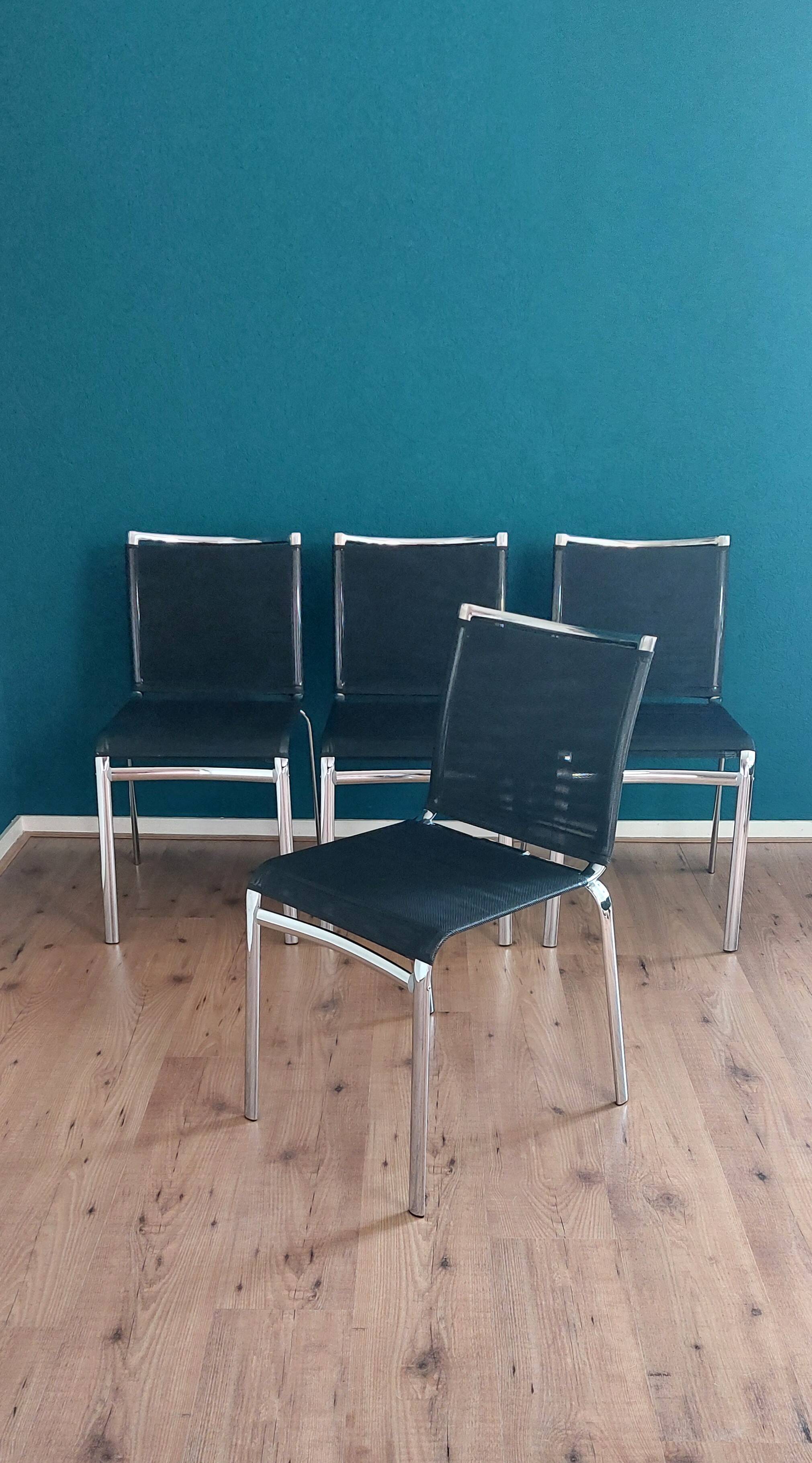 Set of 4 Net Dining Chairs by Daniele Molteni for Bontempi, 1990's