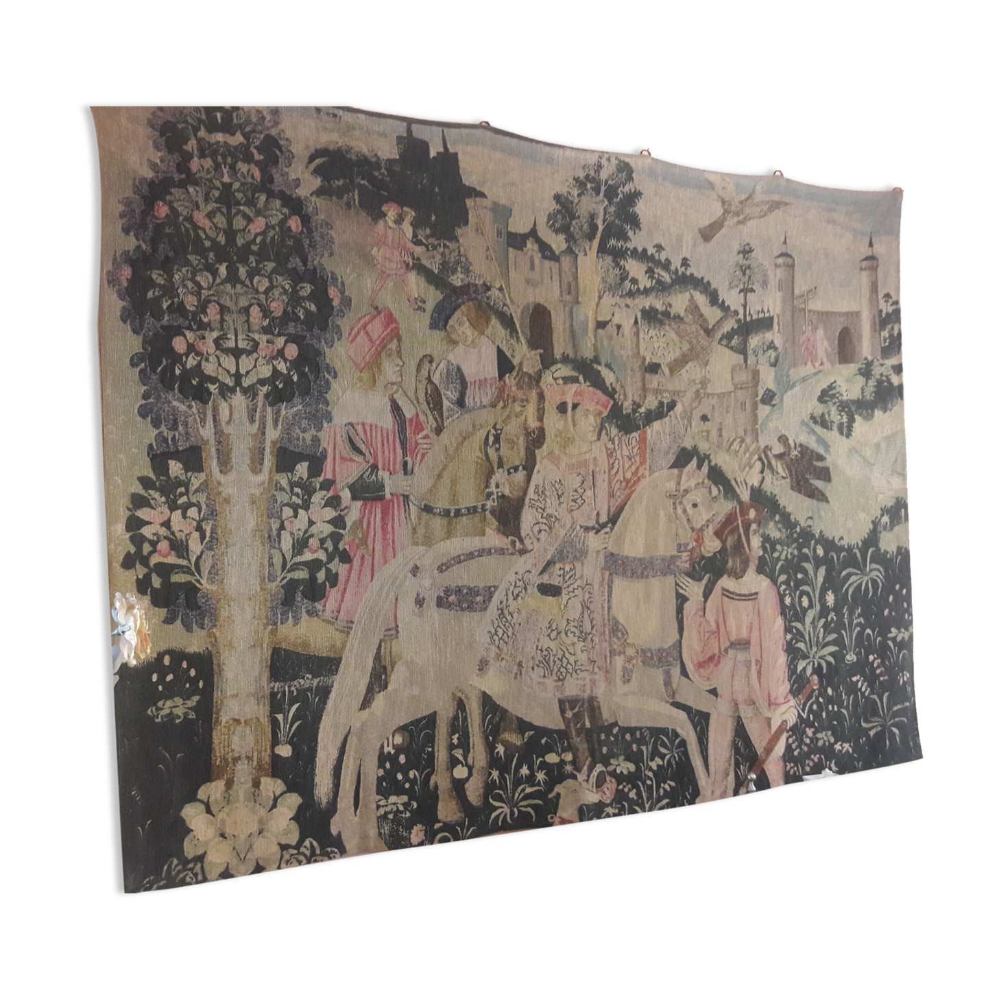 Wall tapestry art edition Rambouillet Departure for the hunting museum of medieval Cluny Middle Ages