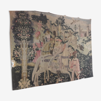 Wall tapestry art edition Rambouillet Departure for the hunting museum of medieval Cluny Middle Ages