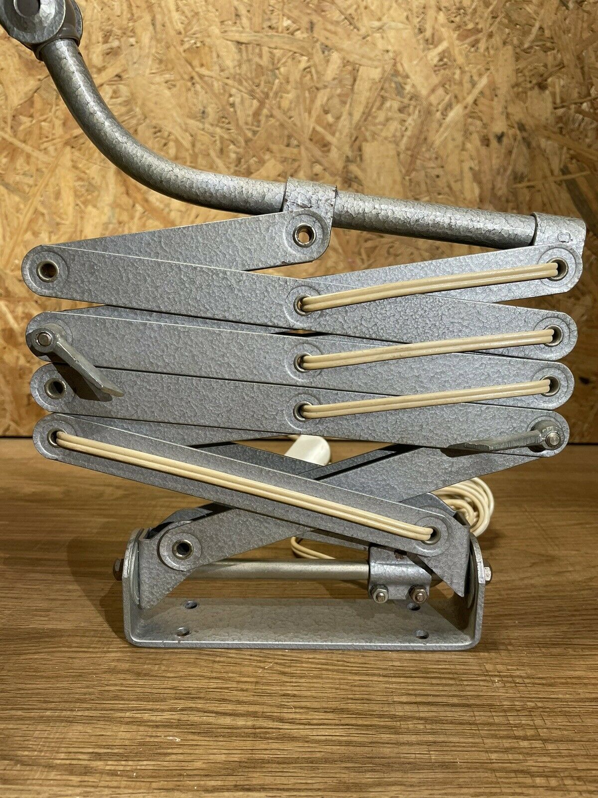 Beautiful accordion wall lamp 50,60', vintage lamp zigzag industrial design