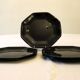 6 black Arcoroc "Octime" dessert plates (set 1)