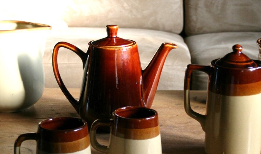 Vintage ceramic bistro teapot