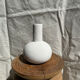 Handmade soliflore drop vase in terracotta painted white h:20 d:15