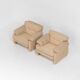 Pair of 'Coronado' armchairs by Tobia Scarpa for C&B
