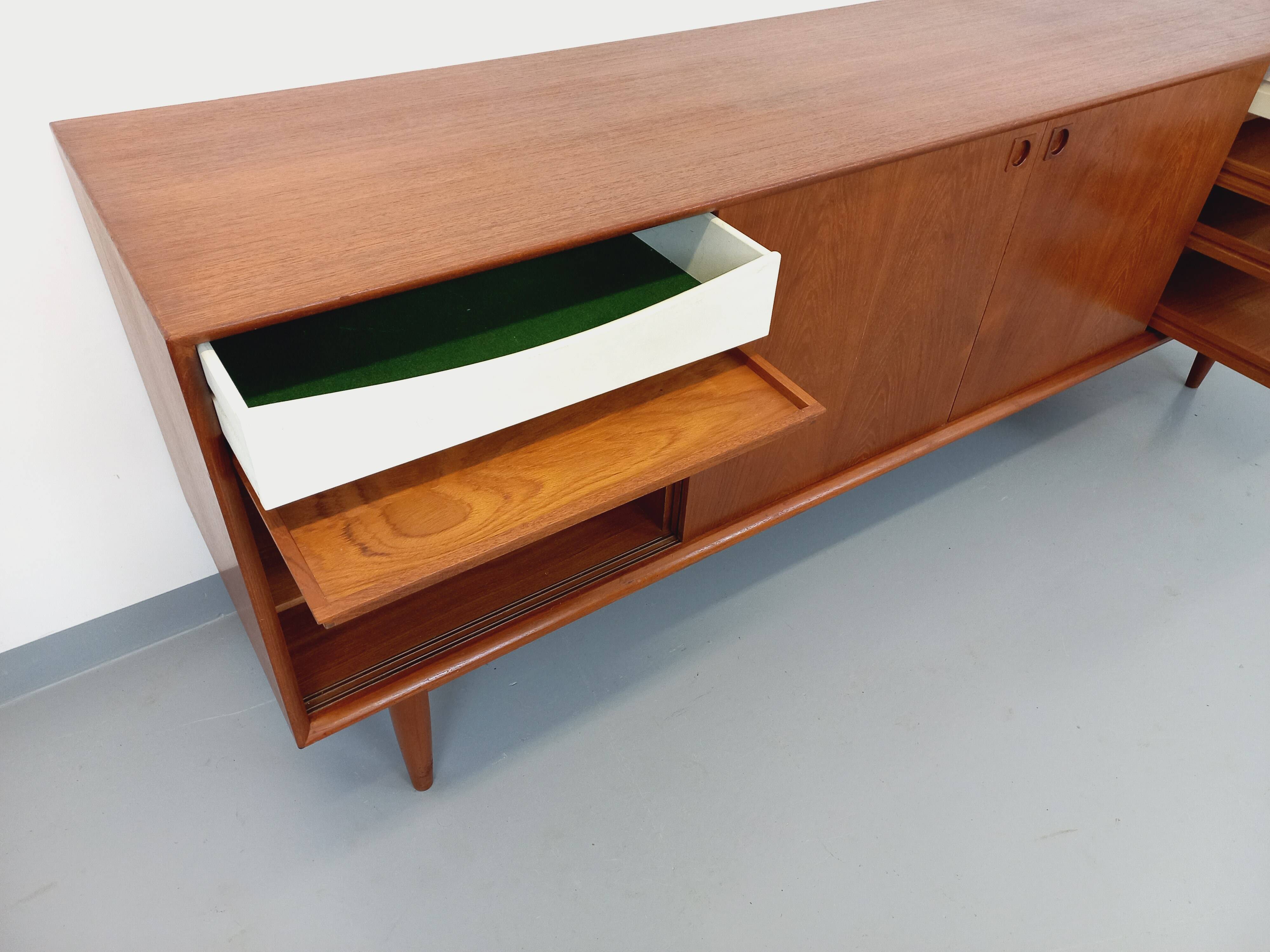 Vintage Scandinavian teak sideboard from the 60s by designer Edvard Valentinsen for Samcom