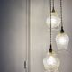 Vintage triple tulip pendant light in molded glass