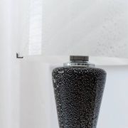 Murano Glass Mushroom Table Lamp with silver accents, black-and-white swirl, Space Age 1970s