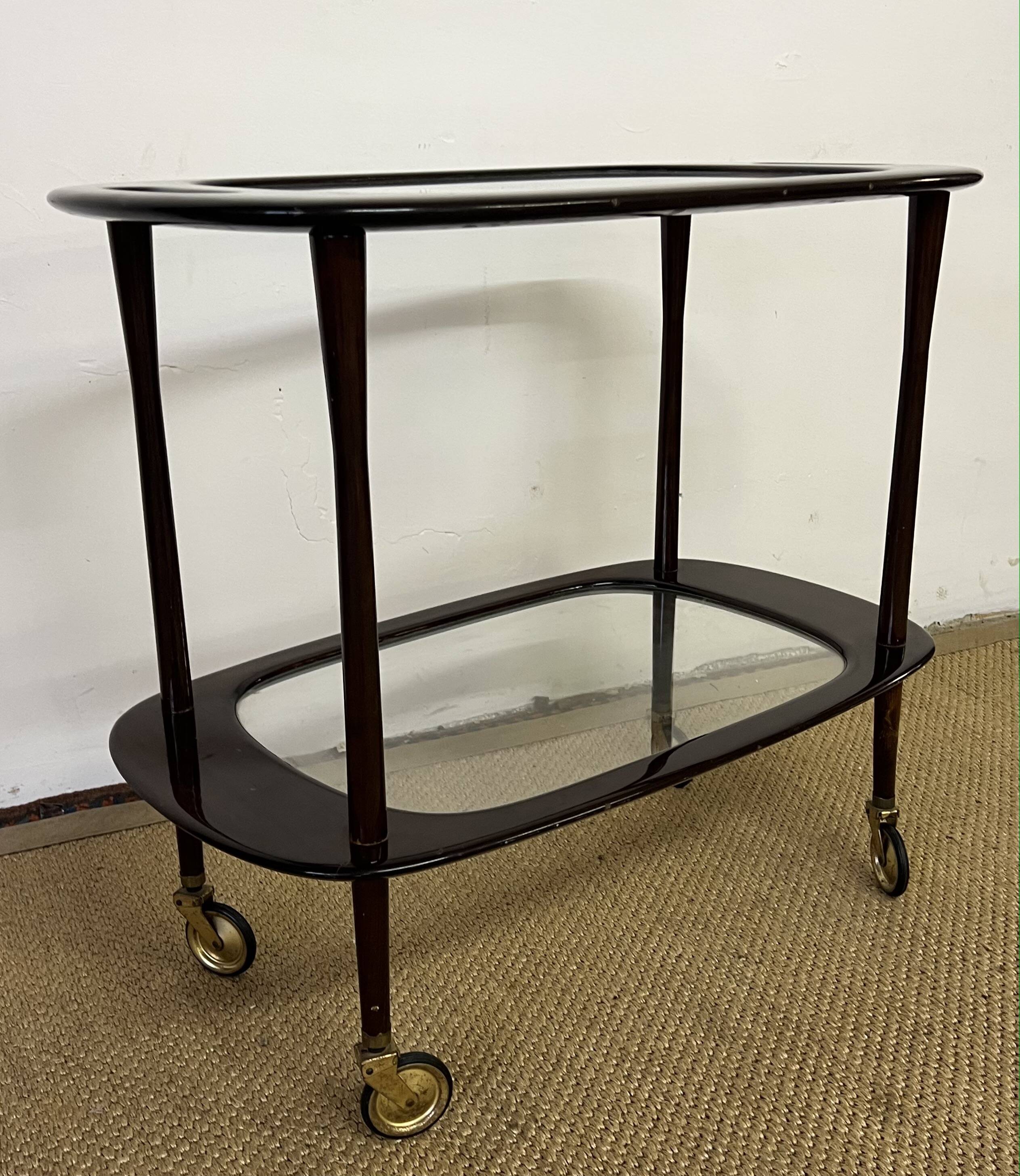 Italian service trolley or bar / Trolley on wheels from the 1950s
