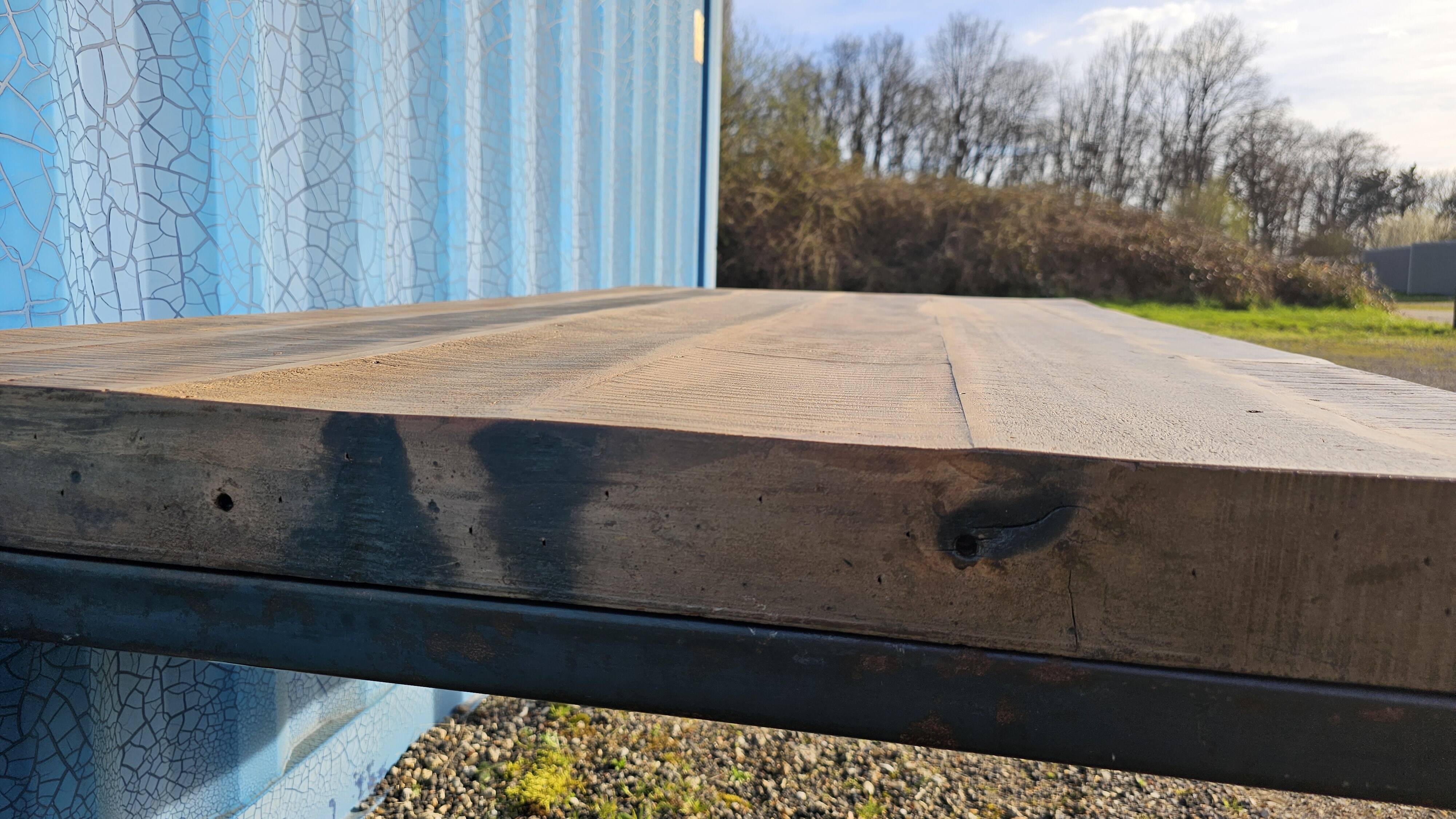 Industrial table 200 x 100 cm with wooden top + metal base