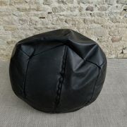 Pear armchair in imitation black leather