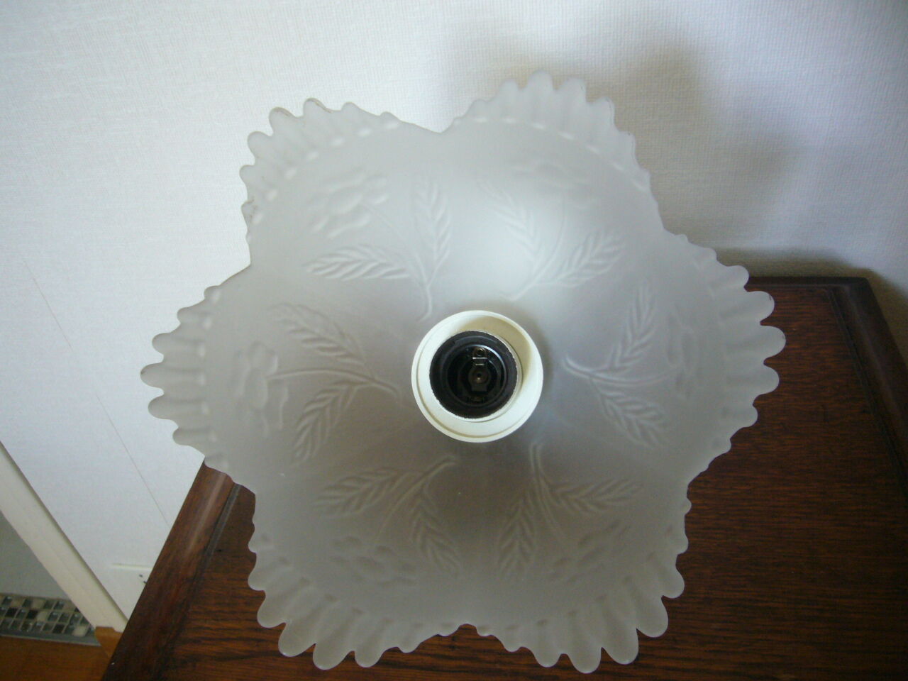 1970 moulded glass globe suspension
