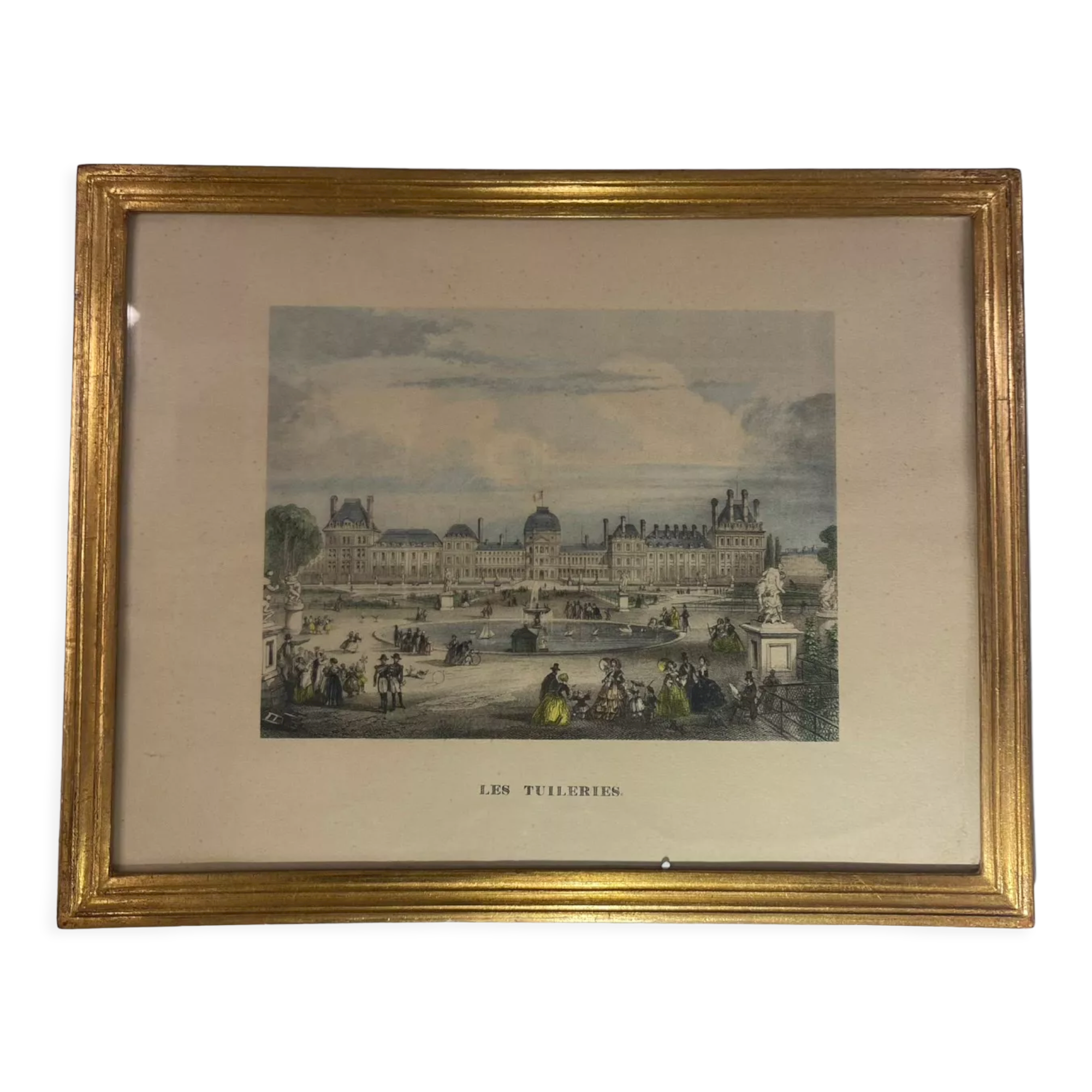 Gravure en couleur, Les Tuileries, Paris