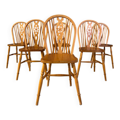 Ensemble de 6 chaises de salle à manger vintage Ercol, années 1950.