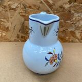Old pitcher decor rouen geo martel white ceramic vintage flower decor #b644