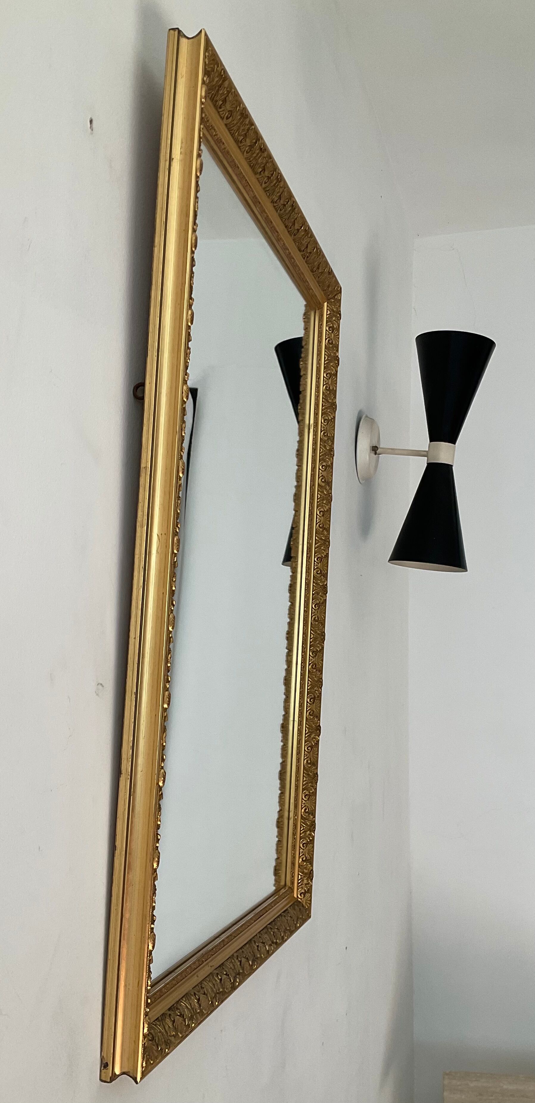 Old gilded wooden mirror 71x47cm