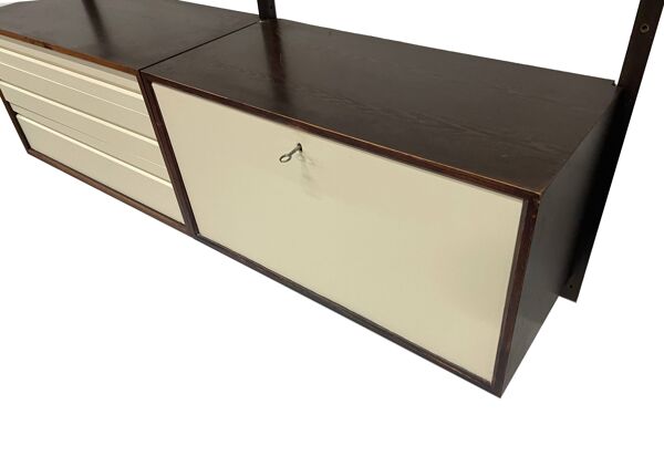 Vintage Poul Cadovius Royal System Wandsysteem Wengé