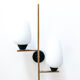 Pair of wall light of the House Arlus, gilded and opaline, 1950s
