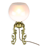 Mid-century Brass and Glass Table Lamp