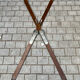 Paire de skis vintage en bois L=203 cm