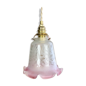 Baladeuse tulipe en verre rose