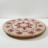 Handmade Moroccan Wool Snowflake Rug: Red & White Christmas Decor 200X200cm