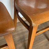4 camel Thonet bistro chairs