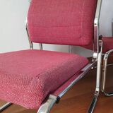 Pair of Atal chrome low chairs 1970