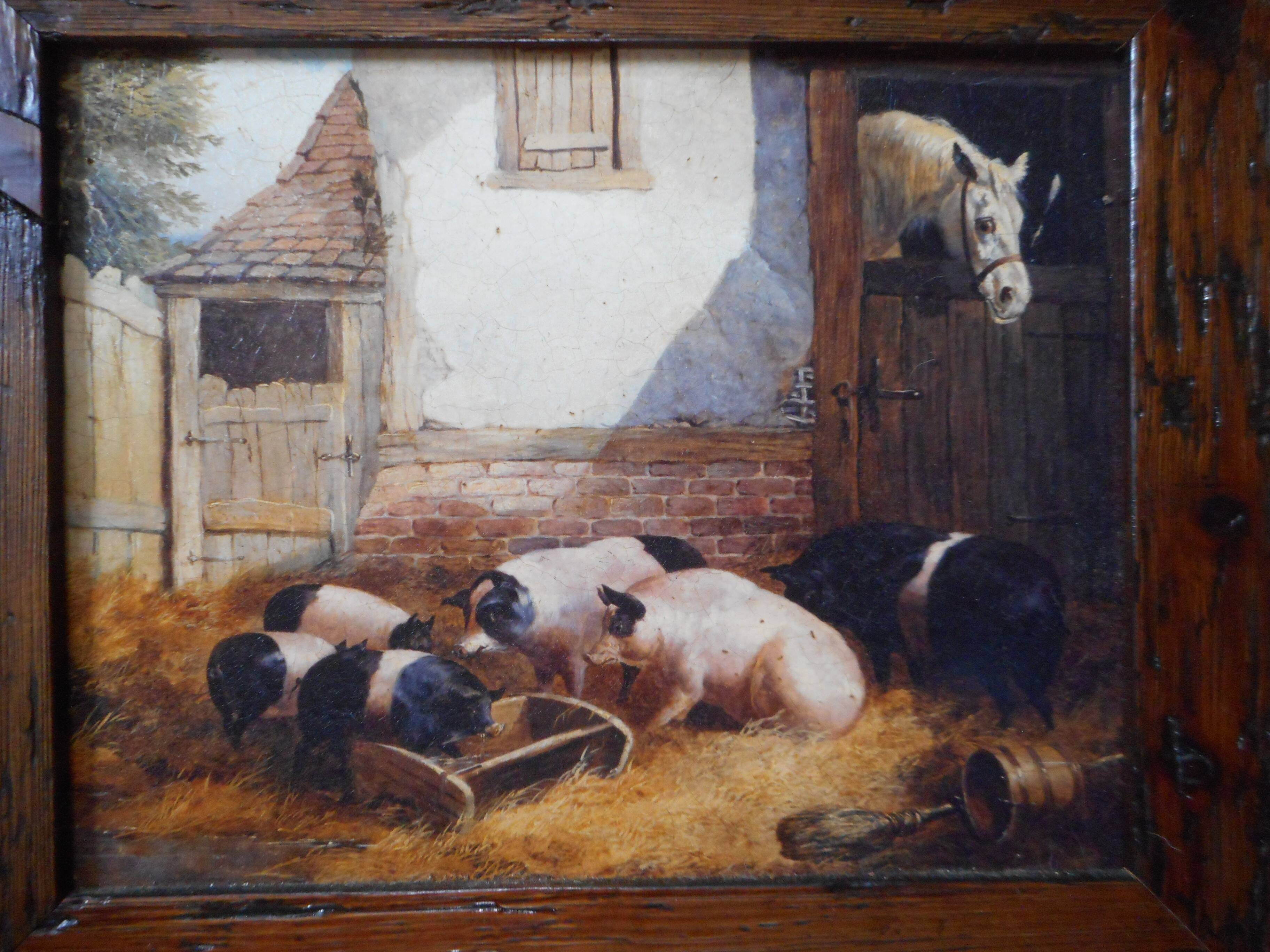 6 oleograph painting Brokkpace Cows Hens Pigs