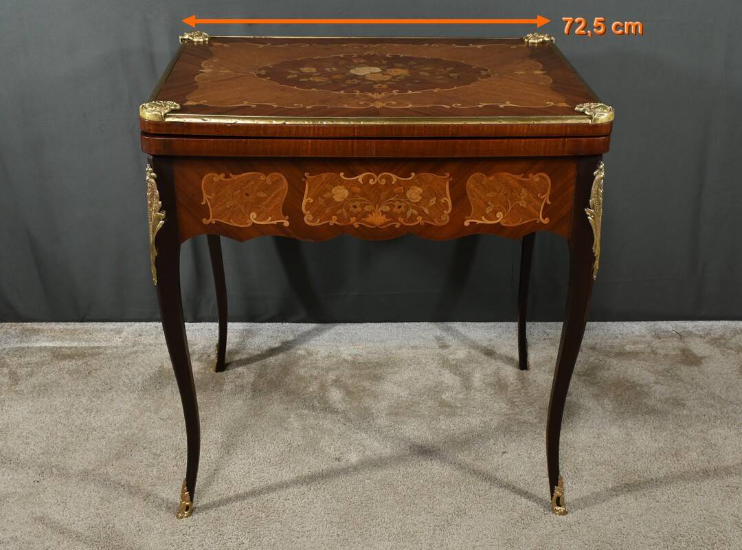 Mahogany Games Table, Louis XV/Louis XVI Transition Style – Late 19th Century