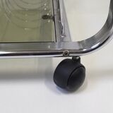 Vintage HIFI furniture 1970 chrome & glass