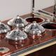 Italian ice cream / bar cart in chrome and faux tortoise