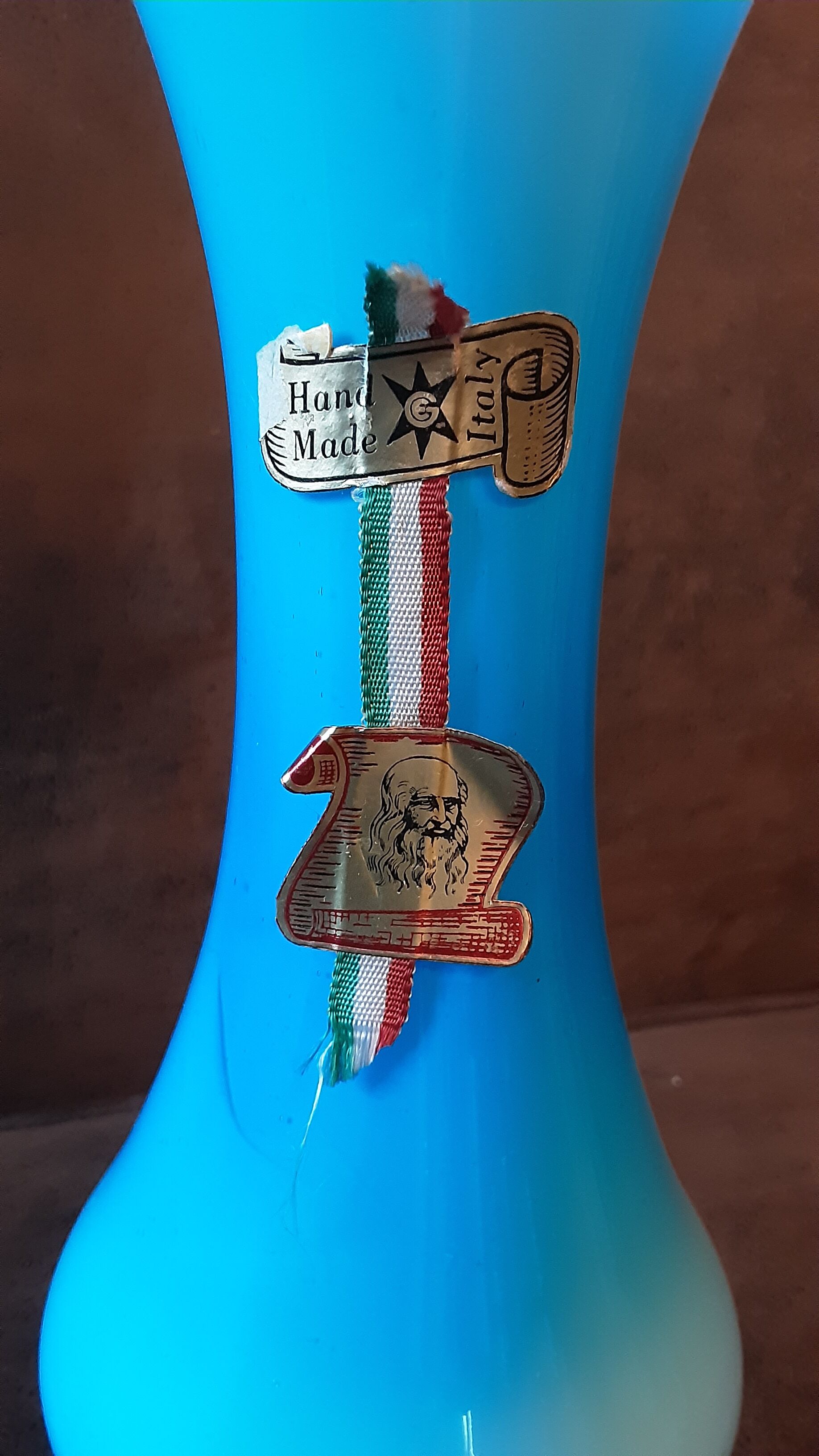 Turquoise opaline vase