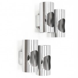 Pair of double wall lamps space age of the 60s/70s