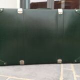 Old green cardboard suitcase
