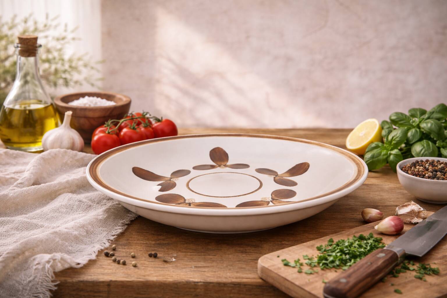 Large deep dish Gien Copenhagen vintage