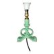 Pied de lampe en barbotine vert d’eau numéroté – annees 50