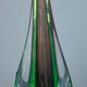 Green and red glass soliflore Sommerso Murano vase 1970