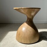 Solid wood side table (monoxyl) organic shape natural color